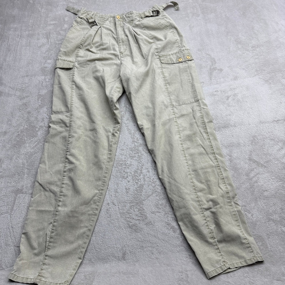 Vintage Cotler Cargo Pants Mens 34 Khaki Pleated High Waisted Utility Tapered